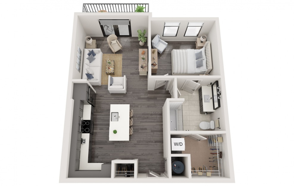 A10  1 Bed and 1 Bath 800 sq ft apartment at The Foundry