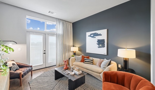 Inviting Living Room with Luxury Plank Flooring